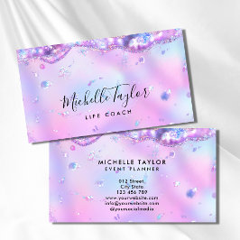 Imitate Holograph iridescent opal stone elegantes  Visitenkarte