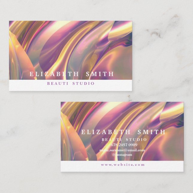 Imitate Holographic Chameleon Neon Business Card Visitenkarte (Vorne/Hinten)