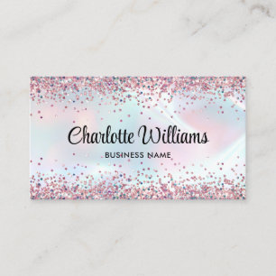 Imitate Holographic Elegante Glitzer Borders Trend Visitenkarte
