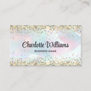 Imitate Holographic Elegante Glitzer Borders Trend Visitenkarte