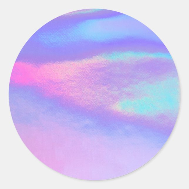 Imitate Holographic Lila Custom Trendy Runder Aufkleber (Vorderseite)