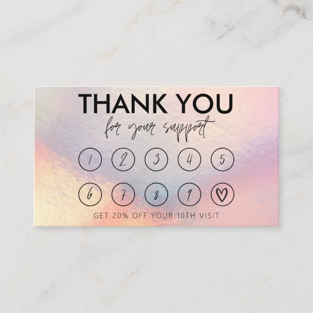 Imitate Holographic Makeup Hair Logo Loyalty Card Visitenkarte (Vorderseite)