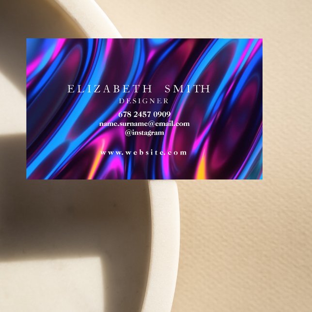 Imitate Holographic Neon Beruflich Business Card Visitenkarte (Von Creator hochgeladen)