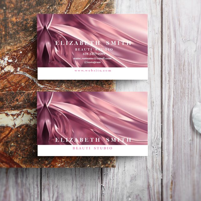 Imitate Holographic Pink Neon Business Card Visitenkarte (Von Creator hochgeladen)