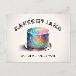 Imitate Holographic Rainbow Glitzer Cake Bäckerei Postkarte
