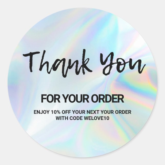 Imitate Holographic Small Business Discount Runder Aufkleber (Vorderseite)