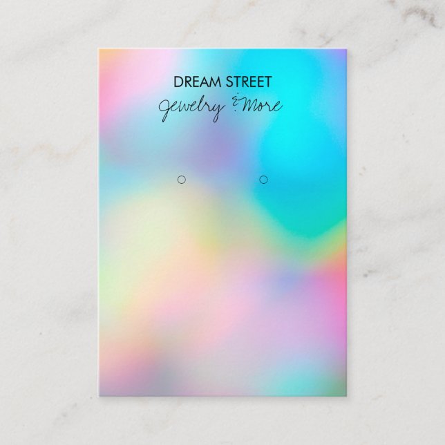 Imitate Holographic Trendy Earring Display Card Visitenkarte (Vorderseite)