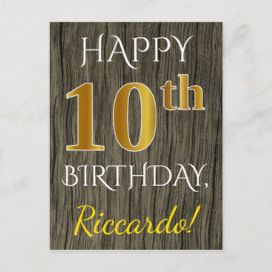Imitate Holz, Imitate Gold 10. Geburtstag + Indivi Postkarte