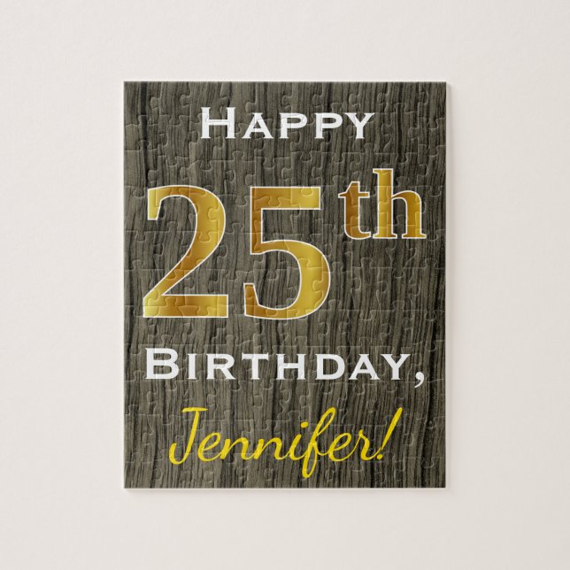 Imitate Holz, Imitate Gold 25. Geburtstag + Indivi (Vertikal)