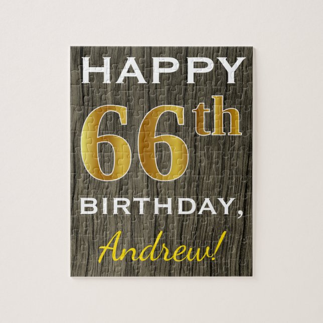 Imitate Holz, Imitate Gold 66. Geburtstag + Indivi (Vertikal)