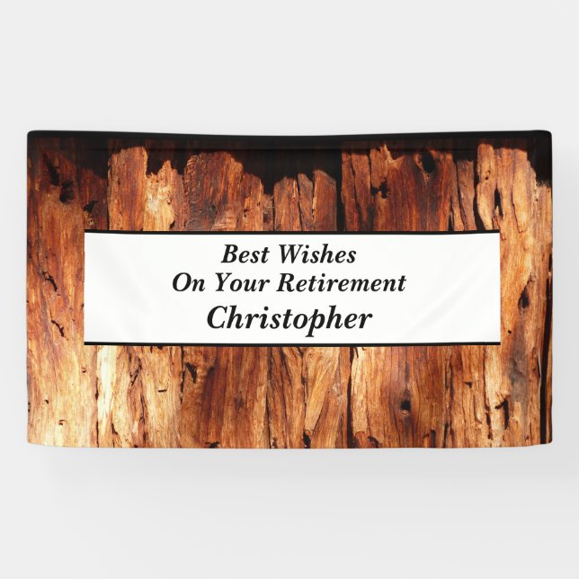 Imitate Holz, Personalisierten 3 Zeilen Texteinzie Banner (Horizontal)