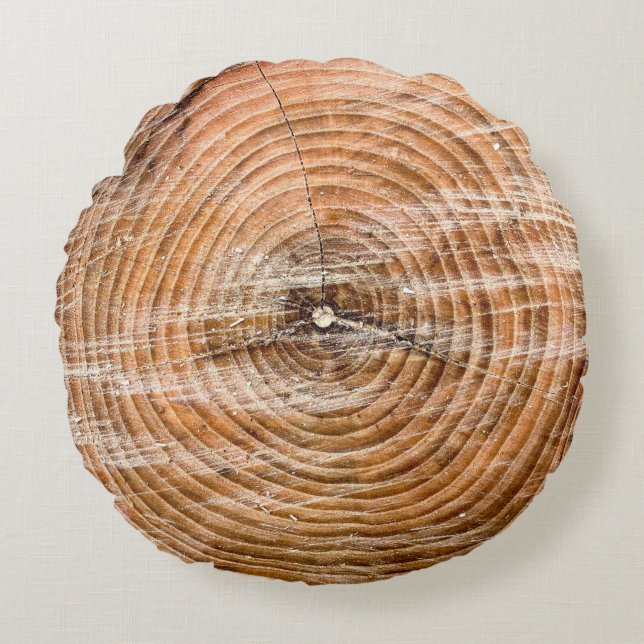 Imitate Holz Slice Rundkissen Rundes Kissen (Vorderseite)