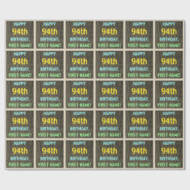 Imitate Holz, Textanstrich, 94. Geburtstag + Name Geschenkpapier