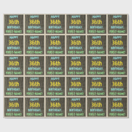 Imitate Holz, Textanzeige gestrichen, 36. Geburtst Geschenkpapier