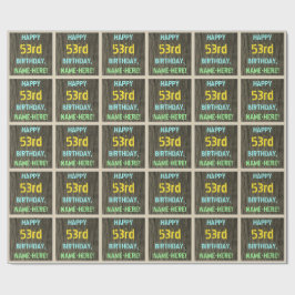 Imitate Holz, Textanzeige gestrichen, 53. Geburtst Geschenkpapier