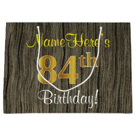 Imitate HolzLook, Imitate Gold 84. Geburtstag + Na Große Geschenktüte