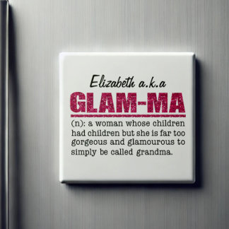 Imitate Hot Pink Glitzer Glam-Ma Magnet