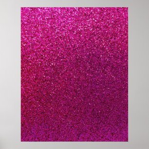 Imitate Hot Pink Glitzer Hintergrund Sparkle Poster