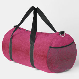 Imitate Hot Pink Leather Duffle Bag