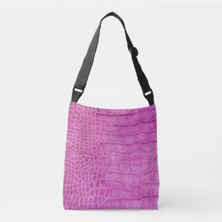 Imitate Hot Pink Leder Crossbody Bag Tragetaschen Mit Langen Trägern