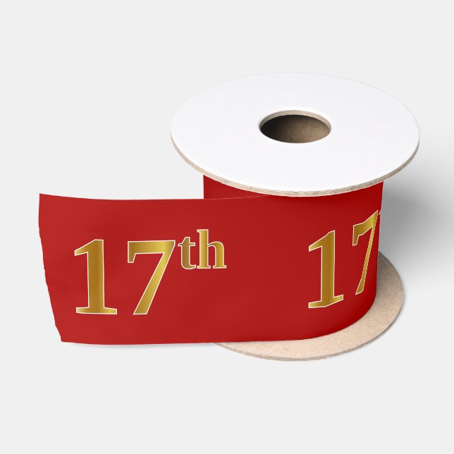 Imitate/Imitation Gold Look "17." Event Number (ro Satinband (Spule)