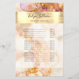 Imitate in goldfarbenem Rosa belegen Preisliste Fl Flyer