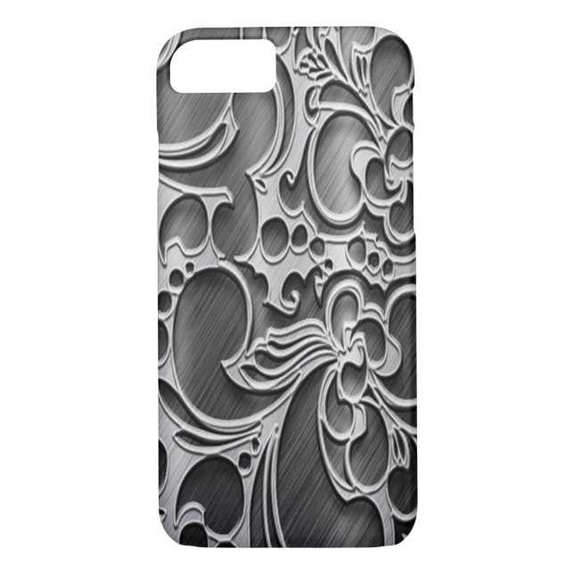 Imitate, in Gravur, metallisch Case-Mate iPhone Hülle (Rückseite)