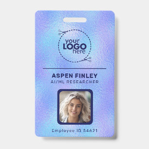 Imitate in Iridescent Foil Logo Foto QR-Code Name  Ausweis
