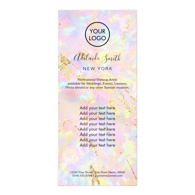 Imitate in rosa Opal-Rack-Karte Werbekarte (Vorne)
