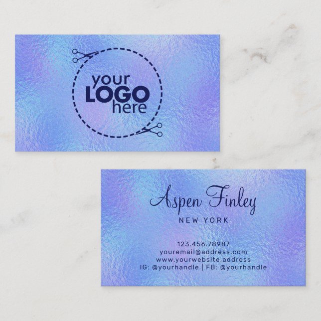 Imitate Iridescent Foil Elegante - Logo-Visitenkar Visitenkarte (Vorne/Hinten)