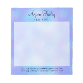 Imitate Iridescent Foil Elegantes Notepad Notizblock
