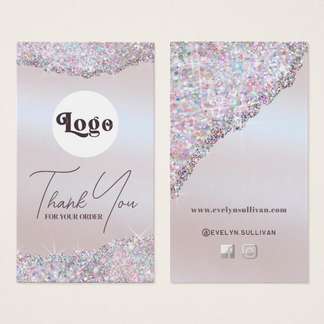 Imitate irisierende rosa Glitzer Folienverpackung (Vorne & Hinten)