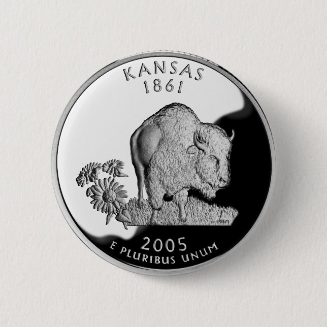 Imitate Kansas Staat Quarter Button (Vorderseite)