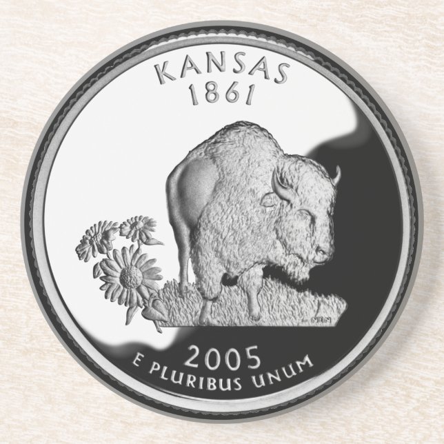 Imitate Kansas Staat Quarter Untersetzer (Vorne)
