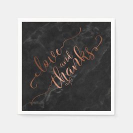 Imitate Kopieren Sie Script-Liebe und Danke mit /  Serviette