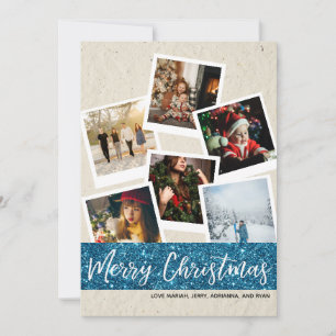 Imitate Kraft & Glitzer Multi Foto Frohe Weihnacht