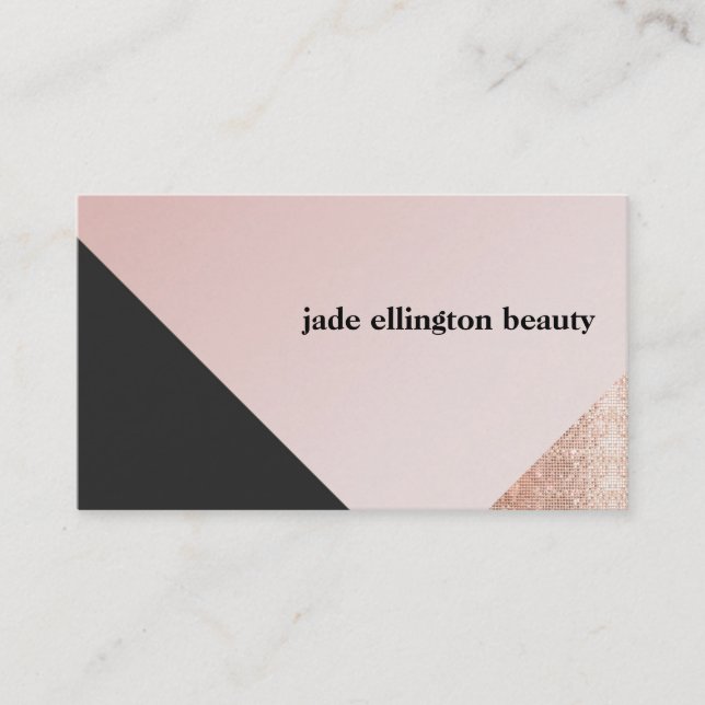 Imitate Kupfer Sequin Schwarz und Rosa Diagonal Be Visitenkarte (Vorderseite)