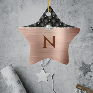 Imitate Kupfergläser und Diamantledermonogramm Keramik Ornament