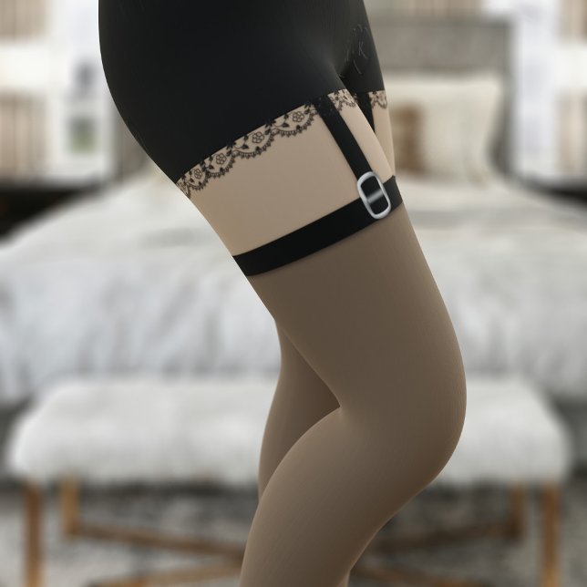 Imitate Lace Lingerie Seide Strümpfe Kostüm Sexy Leggings (A pin-up inspired pair of leggings perfect for fun bachelorette parties. Just add your initials)