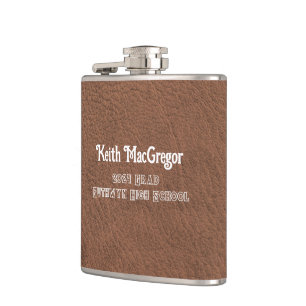 Imitate Leather Brown Abschluss Geschenk Flachmann