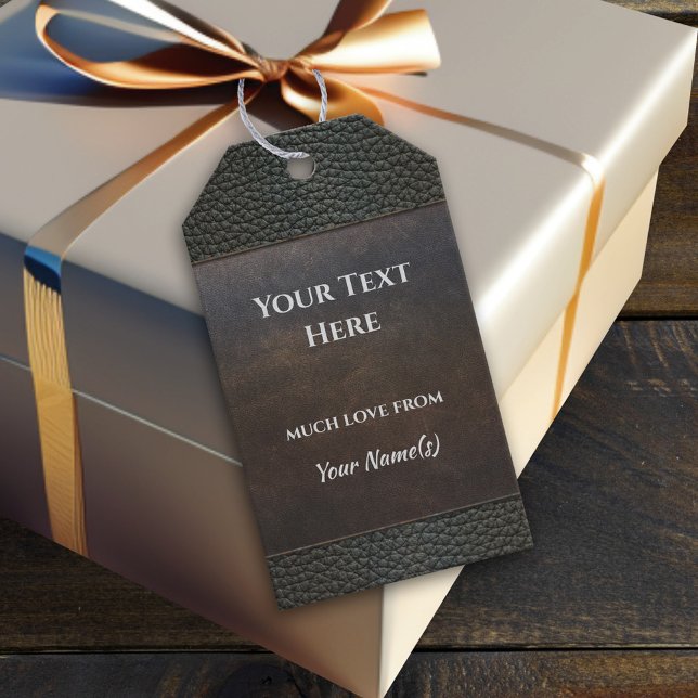 Imitate Leather Grunge Brown Blue Gray Geschenkmar Geschenkanhänger (Von Creator hochgeladen)