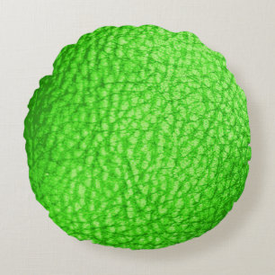 Imitate Leather Light Limon Rundes Kissen