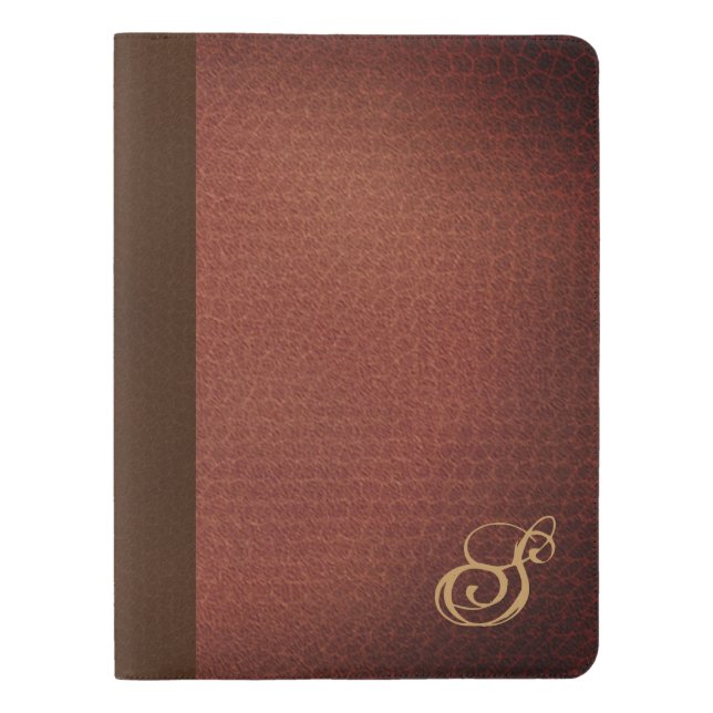 Imitate Leather Look Elegant Mit Monogramm Extra Großes Moleskine Notizbuch (Vorderseite)