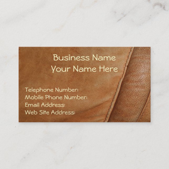 Imitate Leather Rustikale Business Cards Visitenkarte (Vorderseite)
