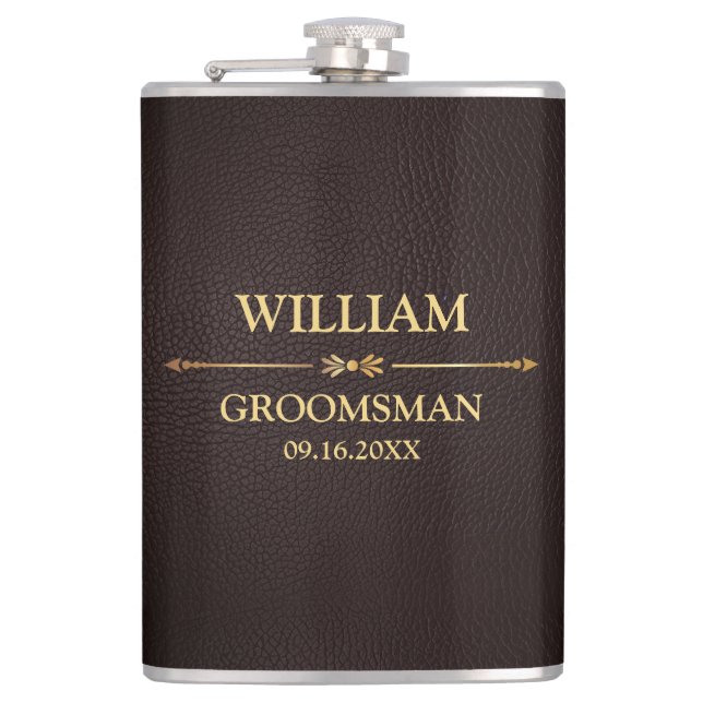 Imitate Leather Vinyl ummantelt Flachmann (Vorderseite)