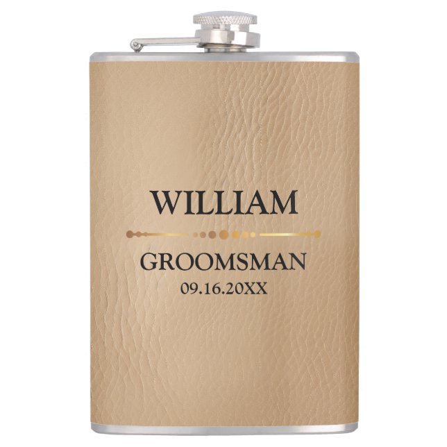 Imitate Leather Vinyl ummantelt Flachmann (Vorderseite)