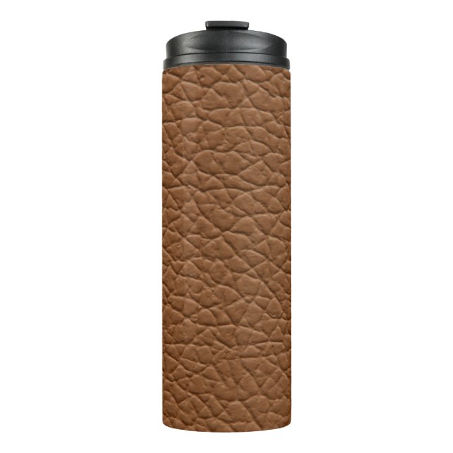 Imitate Leder hellbraune Farbtöne Haupttextur. Abs Thermosbecher (Vorderseite)