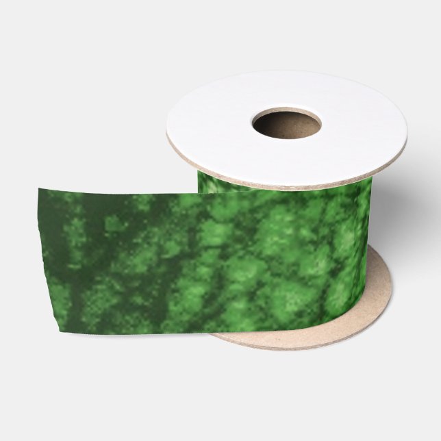 Imitate Leder Warm Forest Green Design Satinband (Spule)