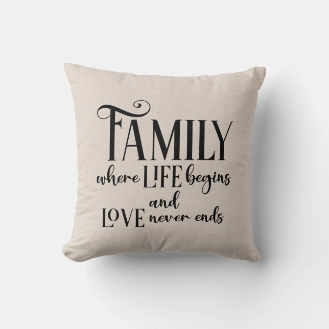 Imitate Leinen Familienangebot Kissen (Vorderseite)