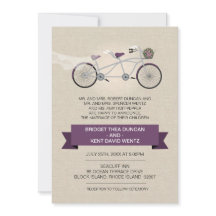 Imitate Leinen Plum Tandem Fahrradhochzeit